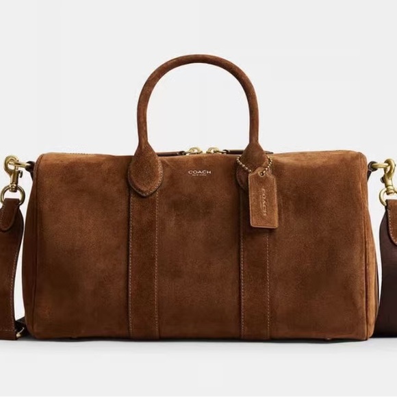 Coach Suede Satchel in Rich Chestnut Brown with Gold Hardware - Picture 12 of 12